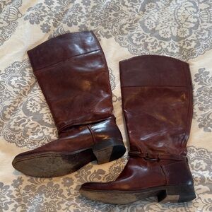 Frye Dark Brown Leather Knee-High Boots